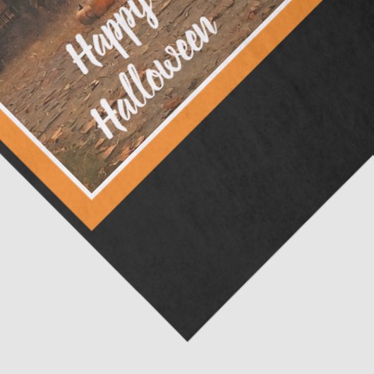 Spooky House Pompoen Halloween Collectie Tissuepapier (Detail)