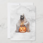 Spooky House Pumpkins Ghost Halloween Party Kaart (Achterkant)