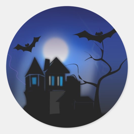 Spooky House Ronde Sticker (Voorkant)