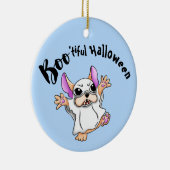 Spooky Hugs: Schattigee Bulldog Boo ghost Hallowee Keramisch Ornament (Rechts)