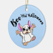 Spooky Hugs: Schattigee Bulldog Boo ghost Hallowee Keramisch Ornament (Links)
