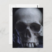 Spooky Human Skull Grim Black White Photography Briefkaart (Voorkant / Achterkant)