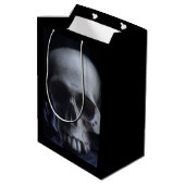 Spooky Human Skull Grim Black White Photography Medium Cadeauzakje (Achterkant Gekanteld)