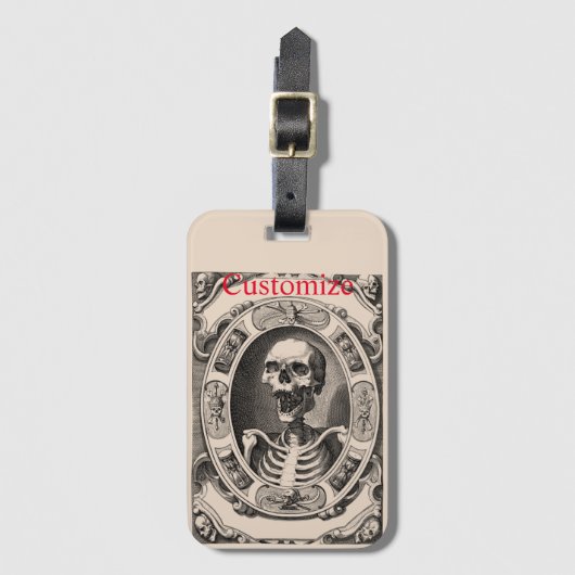 Spooky Human Skull Thunder_Cove Bagagelabel (Voorkant (verticaal))