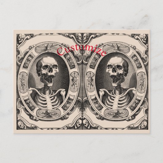 Spooky Human Skull Thunder_Cove Briefkaart (Voorkant)