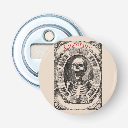 Spooky Human Skull Thunder_Cove Button Flesopener (Voorkant)
