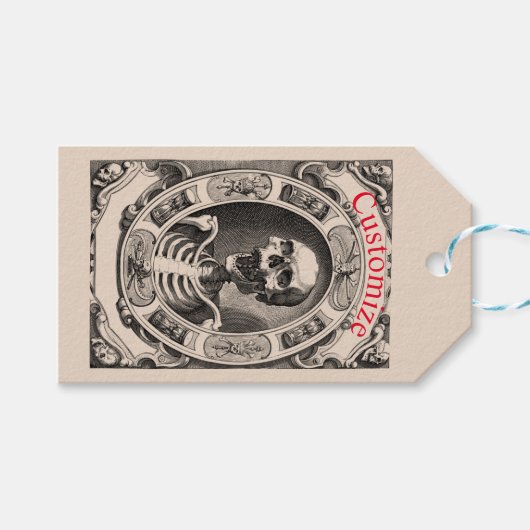Spooky Human Skull Thunder_Cove Cadeaulabel (Voorkant (Horizontaal))