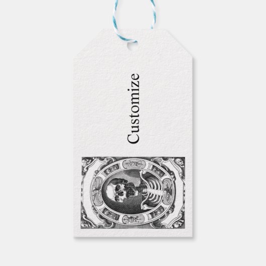 Spooky Human Skull Thunder_Cove Cadeaulabel (Achterkant)