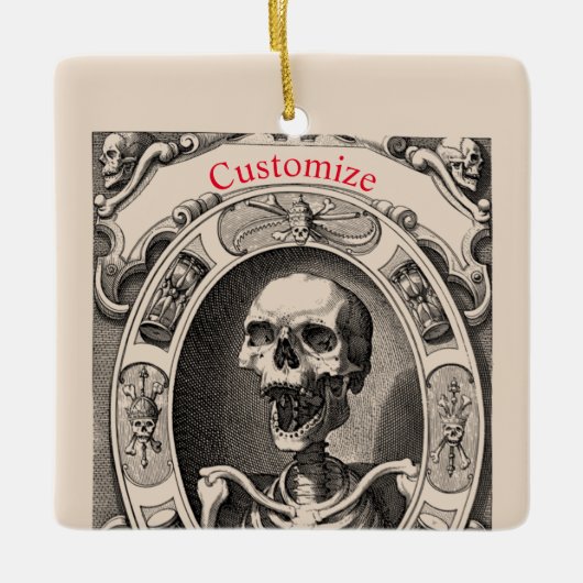 Spooky Human Skull Thunder_Cove Keramisch Ornament (Voorkant)