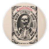 Spooky Human Skull Thunder_Cove Keramische Knop (Voorkant)