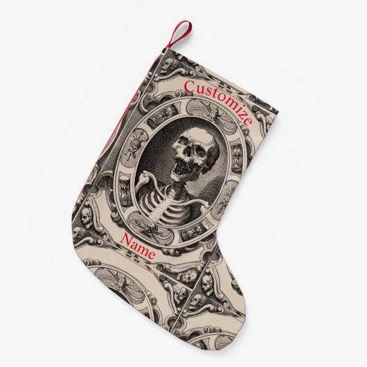 Spooky Human Skull Thunder_Cove Kleine Kerstsok (Voorkant (Hangend))