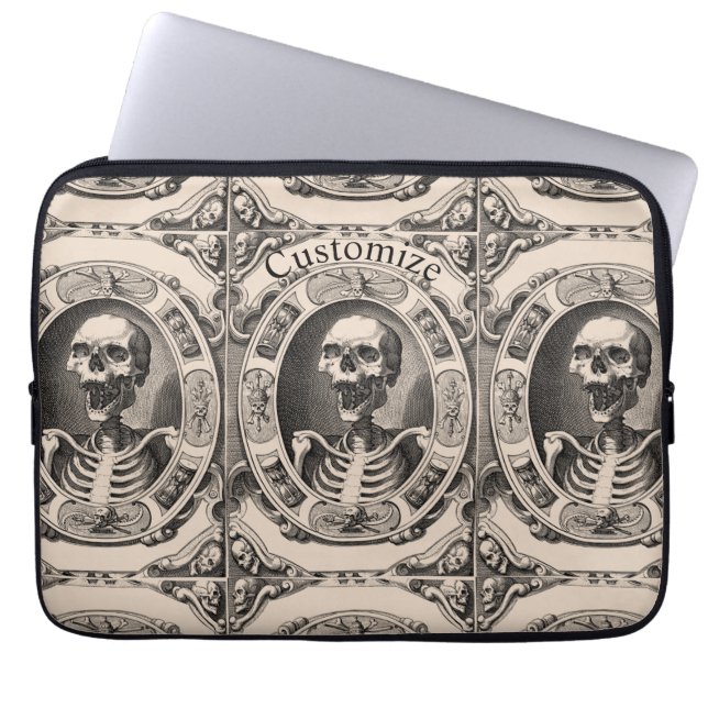 Spooky Human Skull Thunder_Cove Laptop Sleeve (Voorkant)