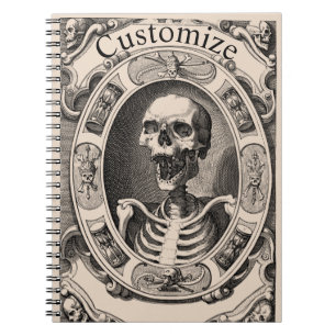 Spooky Human Skull Thunder_Cove Notitieboek
