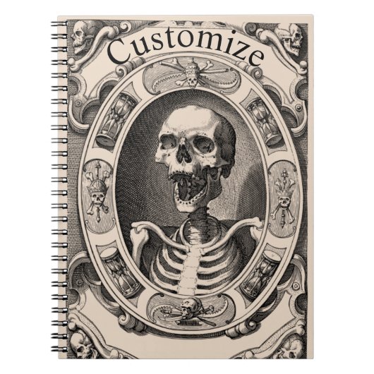 Spooky Human Skull Thunder_Cove Notitieboek (Voorkant)