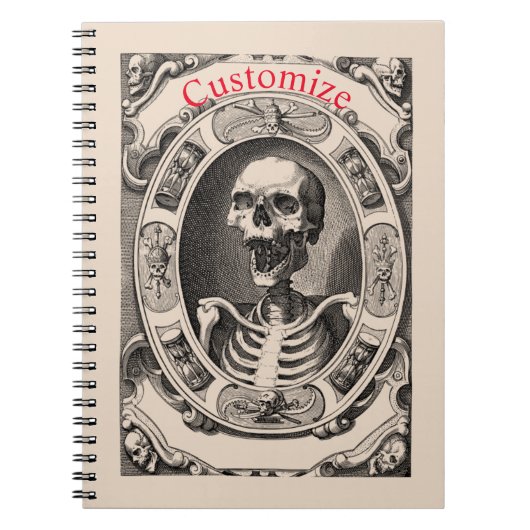 Spooky Human Skull Thunder_Cove Notitieboek (Voorkant)
