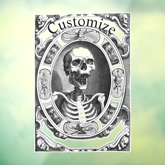 Spooky Human Skull Thunder_Cove Raamsticker (Vel 3)