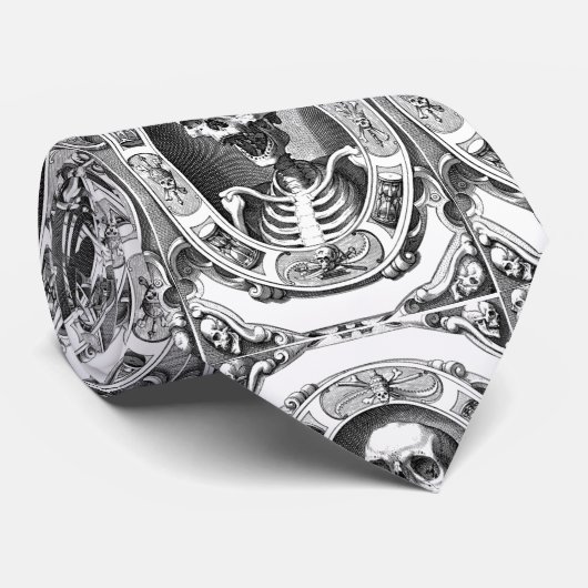 Spooky Human Skull Thunder_Cove Stropdas (Opgerold)