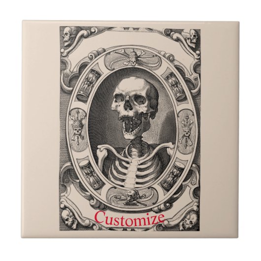 Spooky Human Skull Thunder_Cove Tegeltje (Voorkant)