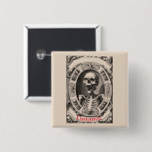 Spooky Human Skull Thunder_Cove Vierkante Button 5,1 Cm (Voorkant /achterkant)