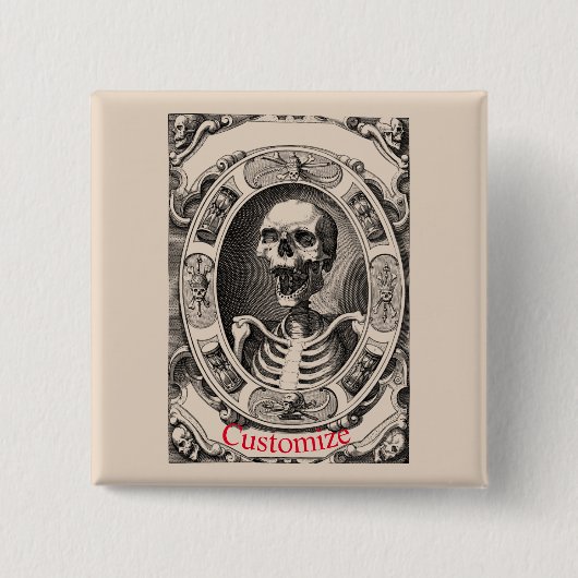Spooky Human Skull Thunder_Cove Vierkante Button 5,1 Cm (Voorkant)