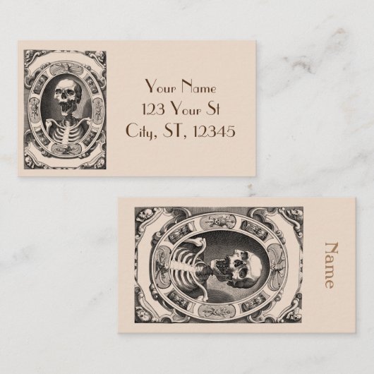 Spooky Human Skull Thunder_Cove Visitekaartje (Voorkant / Achterkant)