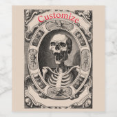 Spooky Human Skull Thunder_Cove Wijn Etiket (Enkel label)