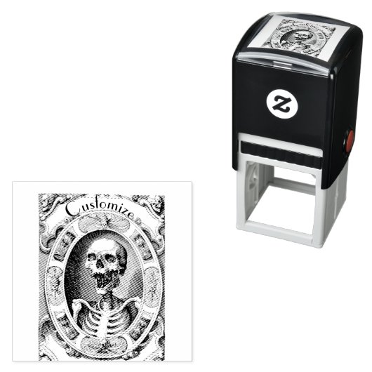 Spooky Human Skull Thunder_Cove Zelfinktende Stempel (In situ)