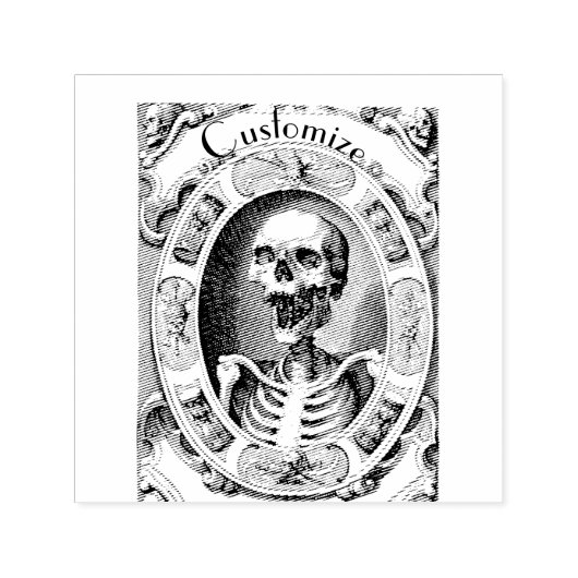 Spooky Human Skull Thunder_Cove Zelfinktende Stempel (Design)