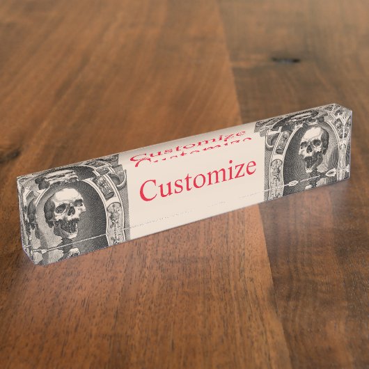 Spooky Human Skulls Thunder_Cove Naambordje (Zijkant)