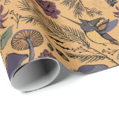 Spooky Hummingbird Garden Herfst Oker Cadeaupapier (Rol Hoek)