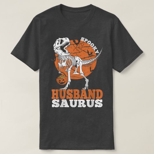 Spooky Husband Saurus Dinosaur Skeleton T rex Pump T-shirt (Design voorkant)