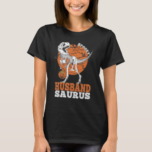 Spooky Husband Saurus Dinosaurus Skelet rex Pompoe T-shirt