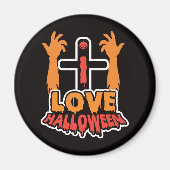 Spooky I Love Halloween Zombie Hands Magneet (Voorkant)