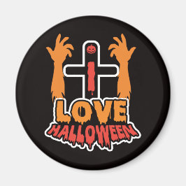 Spooky I Love Halloween Zombie Hands Magneet