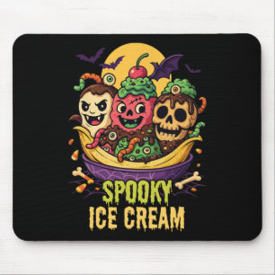 Spooky Ice Cream Dessert Halloween Design Muismat