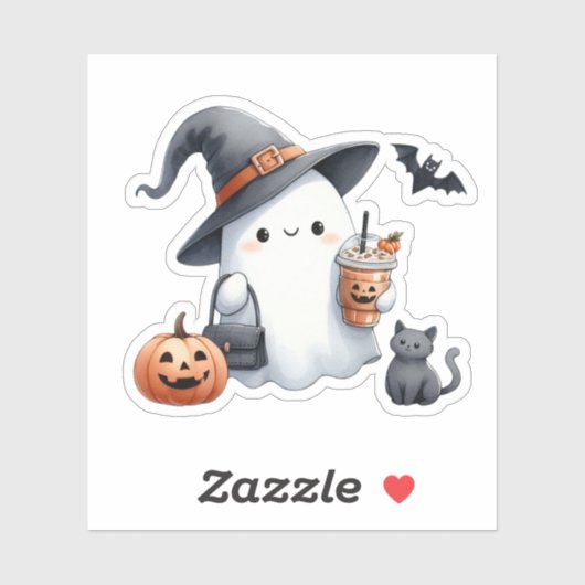 Spooky Iced Coffee Vinyl Sticker (Vel)