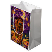 Spooky Ierse Rode Setter Halloween Witch Pumpkin Medium Cadeauzakje (Achterkant Gekanteld)