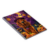 Spooky Ierse Rode Setter Halloween Witch Pumpkin Notitieboek (Rechterzijde)
