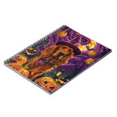 Spooky Ierse Rode Setter Halloween Witch Pumpkin Notitieboek (Linkerzijde)