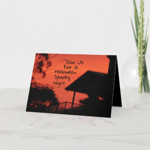Spooky Image of House >Halloween Invitation Card Kaart