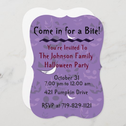 Spooky Invitation Kaart (Voorkant / Achterkant)