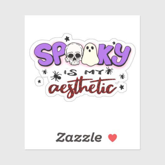 Spooky is mijn estheticum - Halloween Skull en Gho Sticker (Vel)