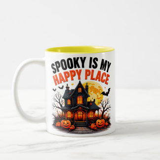 Spooky Is My Happy Place Spukhuis Herfst Tweekleurige Koffiemok