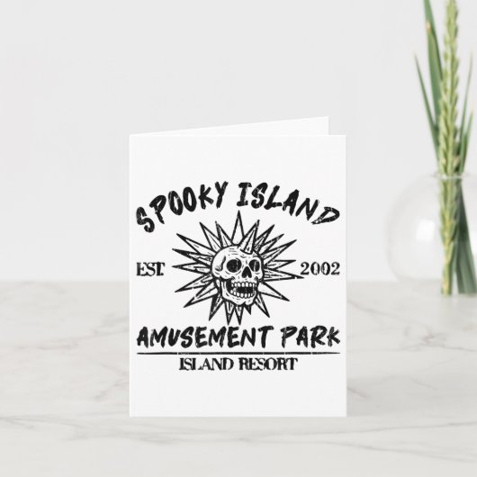 Spooky Island Amusement Park, Disco Skull, Hallowe Kaart (Voorkant)