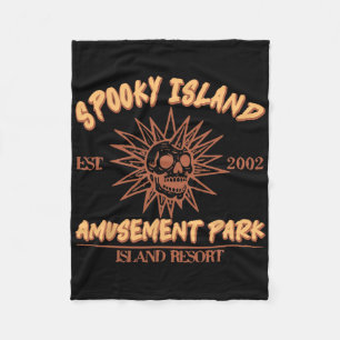 Spooky Island Est 2002 pretpark Skull Hallow Fleece Deken