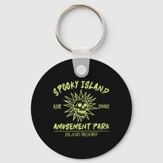 Spooky Island Est 2002 pretpark Skull Hallow Sleutelhanger (Voorkant)