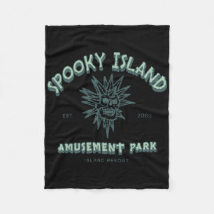 Spooky Island Retro Halloween Skull 90s Halloween Fleece Deken