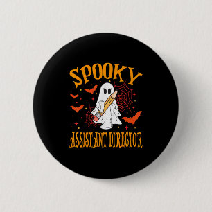 Spooky Istant Directeur Ghost Grappig Halloween Sc Ronde Button 5,7 Cm