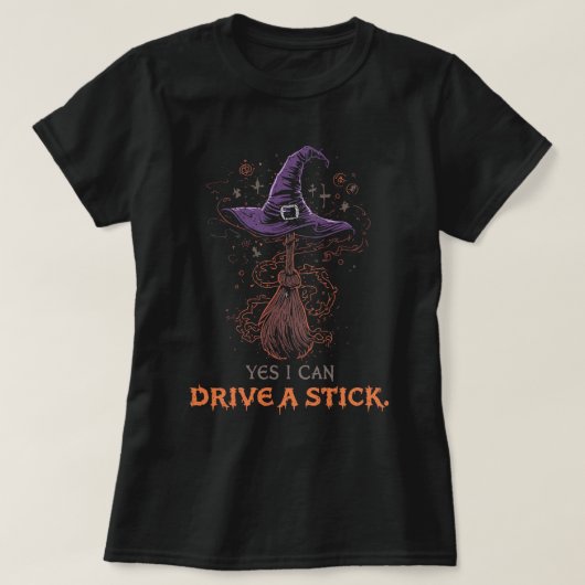 Spooky Ja Ik kan een Stick-ontwerp besturen T-shirt (Design voorkant)