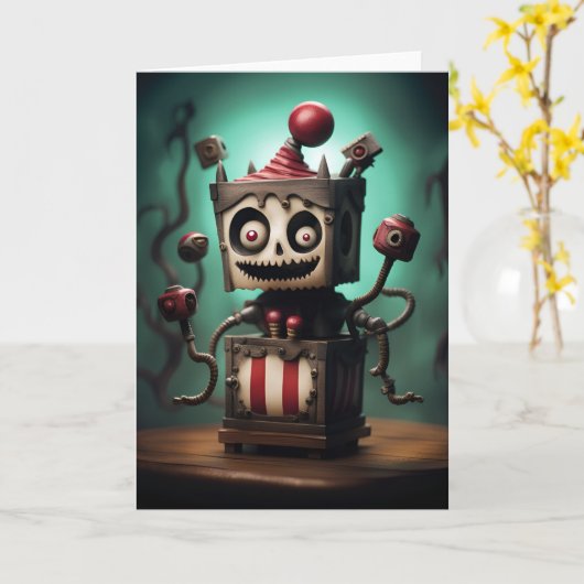 Spooky Jack-in-a-Box Halloween Kaart (Gele Bloem)